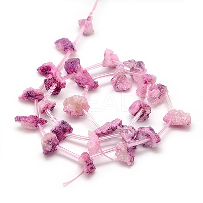 Natural Druzy Agate Beads Strands G-F145-01-1