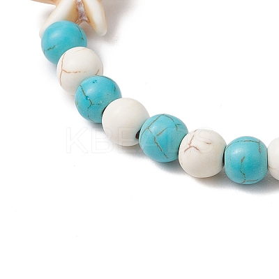 Synthetic Magnesite & Turquoise Beaded Stretch Bracelets for Women BJEW-TA00580-1