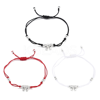 3Pcs Nylon Thread Braided Bead Bracelets BJEW-JB11212-1
