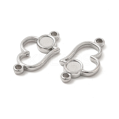 Non-Tarnish 304 Stainless Steel Cabochon Connector Settings STAS-B032-11P-1