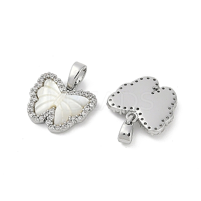 Natural White Shell Butterfly Charms KK-U043-24P-1