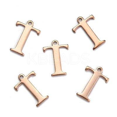 Ion Plating(IP) 304 Stainless Steel Alphabet Charms STAS-H122-T-RG-1