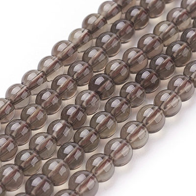 Natural Smoky Quartz Beads Strands G-C076-4mm-4-1