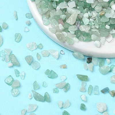 Natural Green Aventurine Chip Beads G-O103-02-1