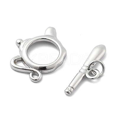 Brass Toggle Clasps KK-L222-010P-1