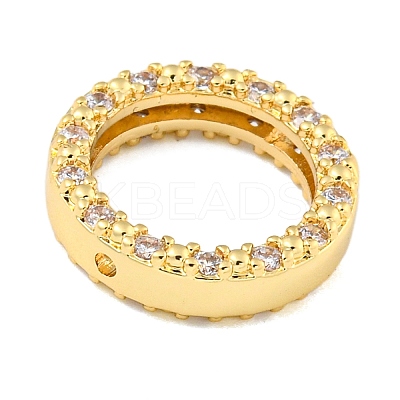 Brass Micro Pave Clear Cubic Zirconia Beads Frame KK-P277-58B-G-1