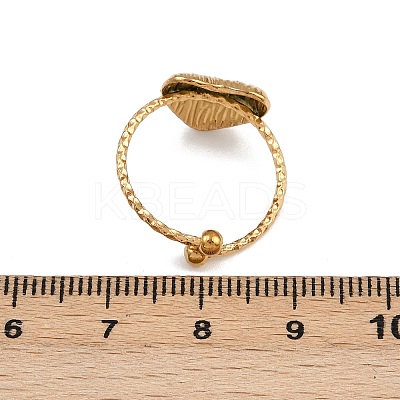 304 Stainless Steel Adjustable Open Cuff Rings for Women RJEW-K303-02G-1