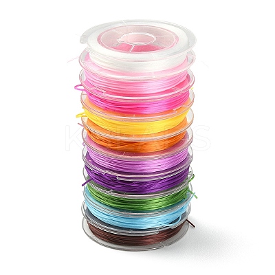 10 Rolls 10 Colors Flat Elastic Crystal String Set EW-YW0001-10-1