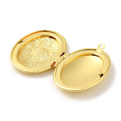 Rack Plating Brass Locket Pendants KK-K277-03G-1
