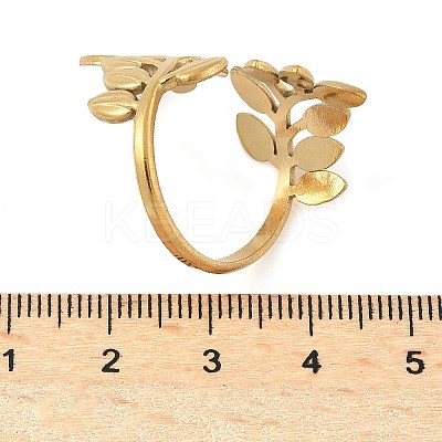304 Stainless Steel Adjustable Open Cuff Rings for Women LS-RJEW-U060-03G-G-1
