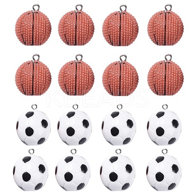 16Pcs 2 Colors Opaque Resin Pendants RESI-LS0001-03P-1