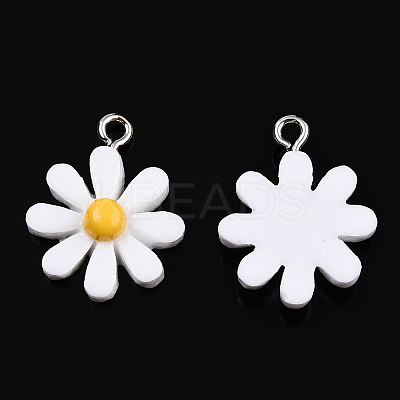 Opaque Resin Pendants X-RESI-WH0037-01B-1