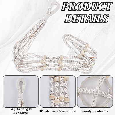 Cotton Crochet Macrame Hanging Planters AJEW-WH20042-17D-1