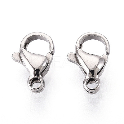 304 Stainless Steel Lobster Claw Clasps STAS-T065-10mm-34P-1