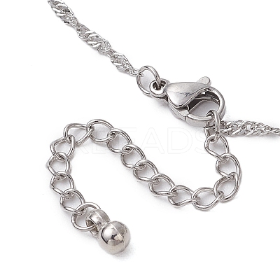 304 Stainless Steel Singapore Chain Bracelet Makings AJEW-JB01321-02-1