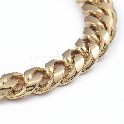 Unisex 304 Stainless Steel Curb Chain Bracelet & Necklace Jewelry Sets LS-SJEW-L198-002G-1