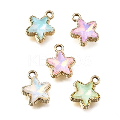 UV Plating Alloy and Glass Pendants GL-CBA6CEF-02G-1