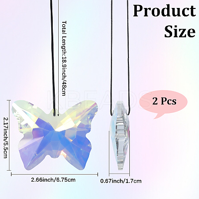 Butterfly Glass Hanging Suncatchers HJEW-WH20019-10A-1