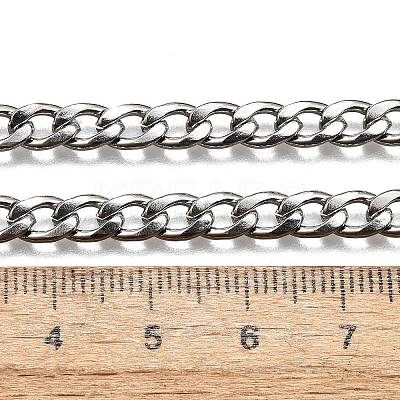 Non-Tarnish 304 Stainless Steel Curb Chain/Twisted Chain Necklace Making X-STAS-A028-N122P-1
