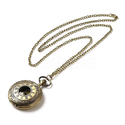 Alloy Glass Pendant Pocket Necklace WACH-S002-19AB-1