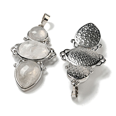 Natural Quartz Crystal Rock Crystal Pendants G-Q158-04P-1