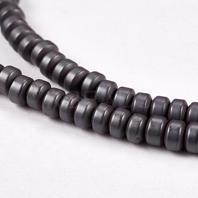Matte Style Frosted Non-magnetic Synthetic Hematite Beads Strands G-M007-78-1