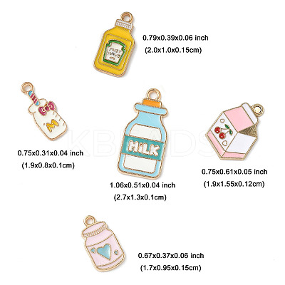 20Pcs 5 Styles Eco-Friendly Alloy Enamel Pendants ENAM-FP0002-88-1