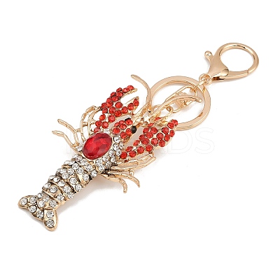 Lobster Alloy Rhinestone Pendant Decoration Keychains LS-KEYC-B019-03-1