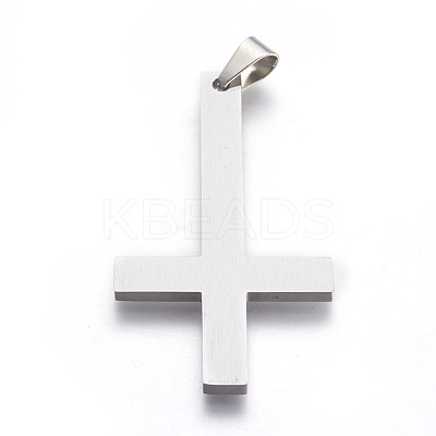 304 Stainless Steel Saint Peter's Cross Big Pendants STAS-L218-04-1