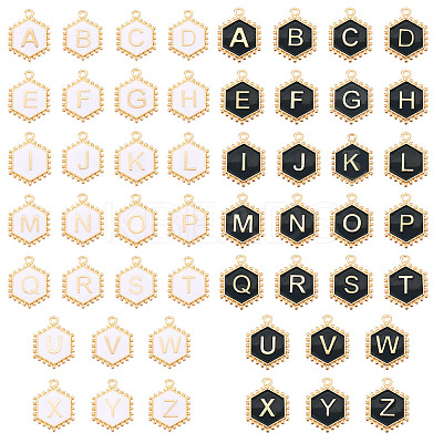 52Pcs 2 Colors Alloy Enamel Pendants ENAM-TA0002-97B-1
