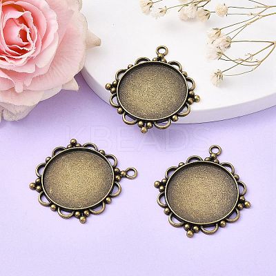 Vintage Tibetan Style Alloy Pendant Cabochon Settings LS-TIBEP-M018-92AB-NF-1