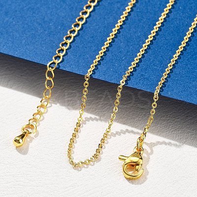 Brass Rolo Chains Necklaces for Women NJEW-D302-45G-1