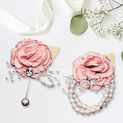 Silk Cloth Imitation Flower Wrist AJEW-WH0285-18C-1