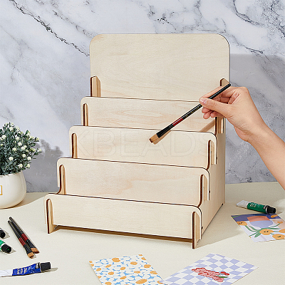 Wood Place Card Display Stands AJEW-WH0348-315-1