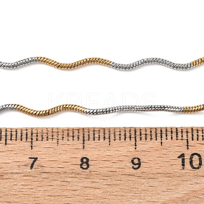 1.5MM Two Tone 304 Stainless Steel Wave Snake Chain Necklaces for Women NJEW-G194-01GP-1