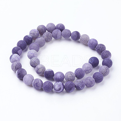 Natural Crackle Agate Beads Strands G-G055-10mm-8-1