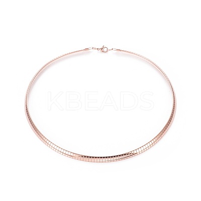 304 Stainless Steel Choker Necklaces and Bangles Jewelry Sets SJEW-L144-A01-RG-1