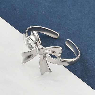 304 Stainless Steel Open Cuff Rings for Women RJEW-A079-11A-P-1