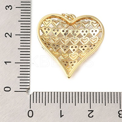 Rack Plating Brass Micro Pave Cubic Zirconia Pendants ZIRC-F142-14C-G-1