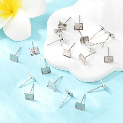 Tarnish Resistant 304 Stainless Steel Stud Earring Settings X-STAS-Q170-09-1