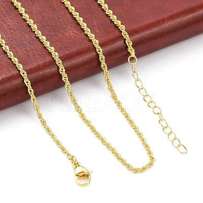 Brass Rope Chains Necklace for Women LS-NJEW-P265-16G-1