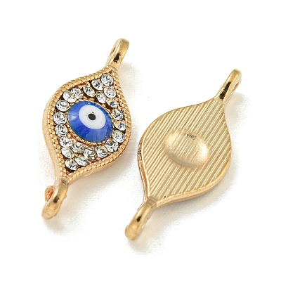Alloy Blue Enamel Evil Eye Connector Charms ENAM-S003-03B-1