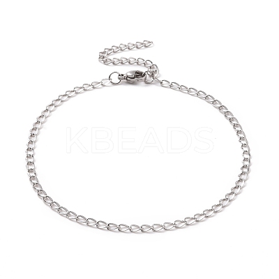Non-Tarnish 304 Stainless Steel Curb Chain Bracelet for Men Women BJEW-E031-15P-01-1