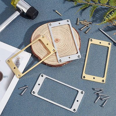 2Sets 2 Colors Alloy Humbucker Cover Guitar Pickup Frame Mounting Ring AJEW-FG0001-81-1
