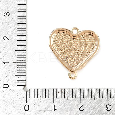 Brass Enamel & Natural Pearl Heart with Flower Connector Charms KK-K351-52G-02-1