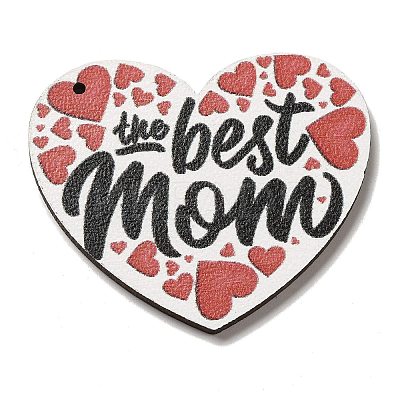 Mother's Day Theme Wooden Pendants FIND-Z031-01A-1