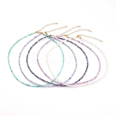 Natural Gemstone Beaded Necklaces NJEW-JN03315-1