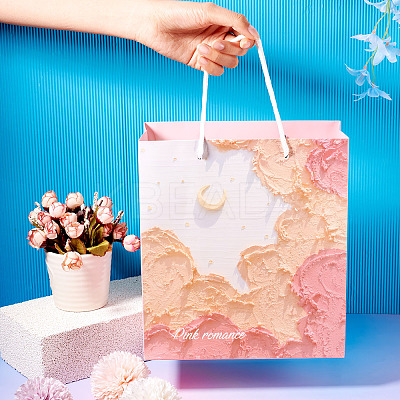 6Pcs Rectangle Paper FLower Gift Bags with Rope Handles ABAG-TA0001-29A-1
