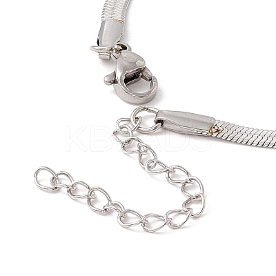 Non-Tarnish 304 Stainless Steel Herringbone Chains Bracelet for Men Women BJEW-D450-01P-01-1