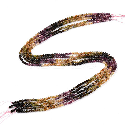 Gradient Color Natural Multicolor Tourmaline Beads Strands G-T141-68A-1